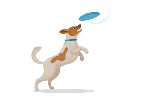 Jumping dog is catching a blue frisbee disc Vector Frisbee Drawing, Draw Dog, Dog Line Drawing, Dog Frisbee, Jumping Dog, Frisbee Disc, Art Sketches Doodles, Dog Line, Drawing Vector