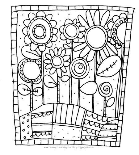 Coloring Adult, Easy Coloring Pages, Flower Coloring Pages, Digi Stamps, Simple Flowers, Coloring Book Pages, Mosaic Patterns, Coloring Pictures, Art Plastique