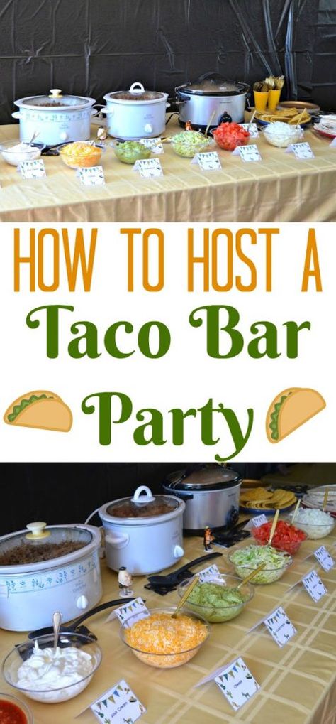 #DIY Taco Bar Party - Table Tents Free Printables. Taco Bar. Party Table Tents. Puss in Boots Birthday Party ideas. Tacobar Party, Diy Taco Bar, Taco Bar Party, Party Food Bars, Nacho Bar, Crock Pot Tacos, Breakfast Party, Taco Party, Table Tents