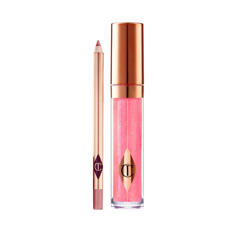 Charlotte Tilbury Lip Combo, Glazed Lips, Gloss And Lip Liner, Realistic Wishlist, Makeup News, Magical Makeup, Lip Combo, Skin Care Items, Lipstick Set