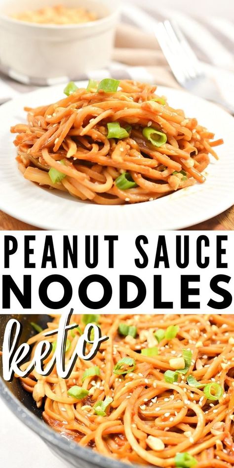 Peanut Shirataki Noodles, Keto Peanut Noodle Salad, Low Carb Asian Noodles, Keto Peanut Noodles, Keto Zoodle Recipes Low Carb, Keto Peanut Sauce Thai, Keto Peanut Recipes, Konjac Noodles Recipes Keto, Low Carb Peanut Sauce