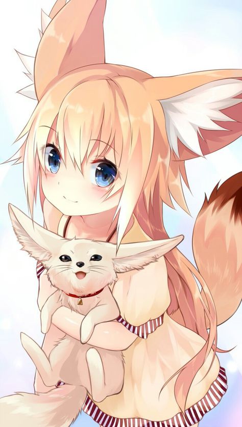 Fennec fox girl <3 Persona Anime, Moe Anime, Fennec Fox, Anime Friendship, Fox Girl, Pet Fox, Seni 3d, Sakura Card, Card Captor