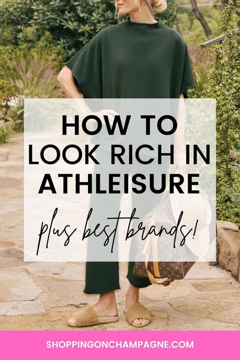 Guide to Looking Rich in Athleisure: Do you find yourself spending most of your day in athleisure wear? I’ve found it so comfortable that I’ll put it on for a morning workout and then keep wearing it all day long for errands, meeting up with friends, and even a casual dinner out.But we're not just talking about throwing on any old pair of leggings and a sweatshirt. No, my friend, we're elevating it to look rich, sophisticated, and utterly chic, just like us! Ladies Sports Wear Outfits Casual, Classy Yet Trendy Athleisure, Work Athleisure Outfits Summer, Put Together Athletic Outfits, Rich Athleisure Outfits, Classy Leisure Wear, Parisian Athleisure, Yoga Athleisure Outfits, Style Athletic Dress