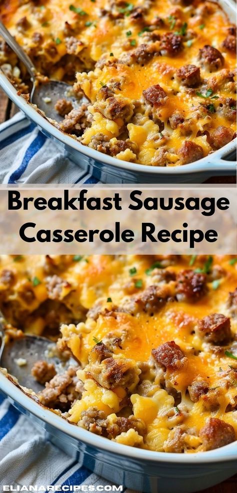 Searching for ground beef recipes? Our Breakfast Sausage Casserole Recipe is a great choice! Perfect for breakfast or dinner, this breakfast casserole is easy to make and delicious. Enjoy this versatile casserole recipe. Top Breakfast Recipes, Breakfast Sausage Casserole, Ground Sausage Recipes, Sausage Casserole Recipes, Delicious Breakfast Casserole, Best Breakfast Casserole, Sausage Casserole, Breakfast Casserole Easy, Ground Sausage