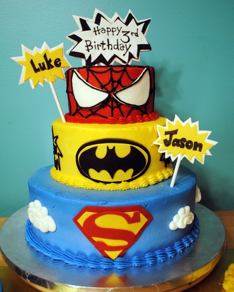 Superhero Cake Spiderman Eyes, Princess Theme Cake, Jake Cake, Marvel Cake, Superhero Birthday Cake, Super Hero Shirts, Birthday Baking, Avenger Birthday Party, Compression Shirts