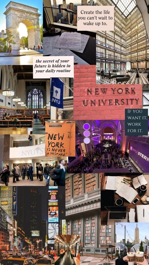 Study New York, New York Vision Board Wallpaper, Nyu Wallpapers, Nyu Vision Board, Nyu Asethic, Nyu Student Aesthetic Wallpaper, Nyc Student Life, New York University Wallpaper, College In New York