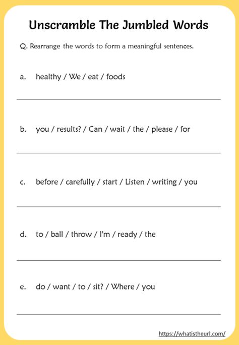 Unscramble The Jumbled Words Worksheets (Rearrange the jumbled words) - Your Home Teacher Jumble Sentences Grade 1, Jumbled Words Worksheets For Grade 1, Jumbled Sentences Worksheet For Class 3, Jumbled Sentences Worksheets Grade 2, Rearrange Sentences Worksheets, Unscramble Words Worksheets, Jumbled Sentences Worksheets, Jumbled Words Worksheets, Words Worksheets For Kindergarten