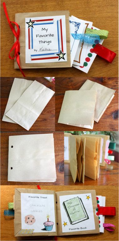 Paper Bag Photo Albums, Paper Book Crafts Diy Projects, Homemade Books For Kids, Paper Bag Books For Kids, Paper Bag Books How To Make, Diy Books For Kids, Diy Book For Kids, Paper Bag Journal, Books Crafts For Kids