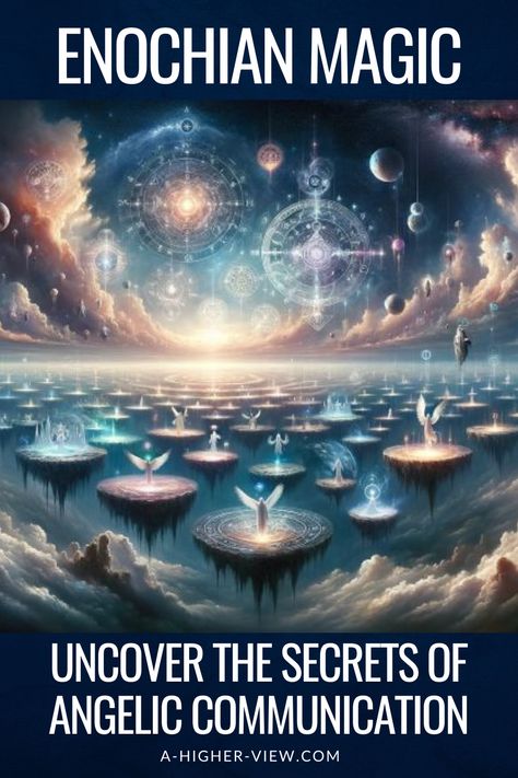 At its core, Enochian Magic is centred around the communication with angelic realms, seeking to explore and understand the divine architecture of the universe.  The Enochian system is distinguished by its elaborate structure and the use of a unique angelic language.  At the heart of Enochian Magic is the act of opening the gates to celestial dominions—the Watchtowers, positioned at the world’s four corners.  #enochianmagic #enochianalphabet #angelology #angelic #angeliccommunication Angelic Language, List Of Archangels, Enochian Alphabet, Angelic Magic, Enochian Magick, Angel Sightings, Sacred Geometry Meanings, Angel Magic, Angel Communication