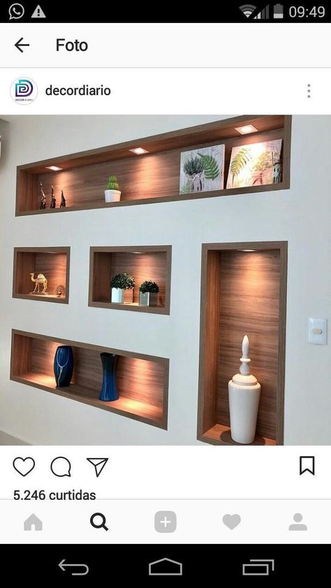 Wall Niche Ideas, Niche Decor, Vitrine Design, Niche Wall, تصميم للمنزل العصري, Wall Niche, Living Room Partition Design, Room Partition Designs, Tv Wall Design