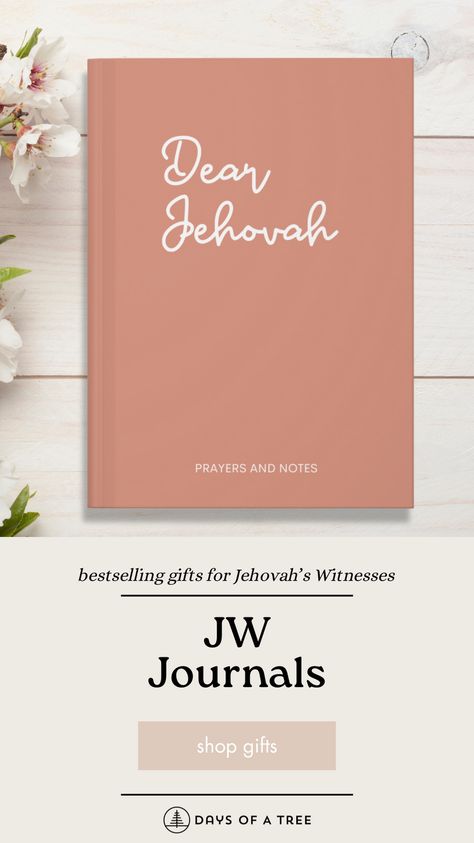 Perfect Dear Jehovah Journal for Daily Reflections Prayers & Bible Notes. JW Gift For Pioneers, Sisters, Teens, Baptisms, Pioneer School, SKE Gift idea and more!

This hardcover journal, with a beautiful matte finish, is designed for documenting your prayers and personal notes. Perfect for personal use or as a meaningful gift, this journal will be a cherished companion on your spiritual journey within Jehovah's Organization.

▸▸▸▸This journal is one of our BESTSELLERS! Grab yours early! Jw Pioneer School, Jehovah Witness Gifts, Elderly Gift, Jw Pioneer Gifts, Pioneer School, Daily Reflections, Pioneer Gifts, Jw Gifts, Meeting Notes