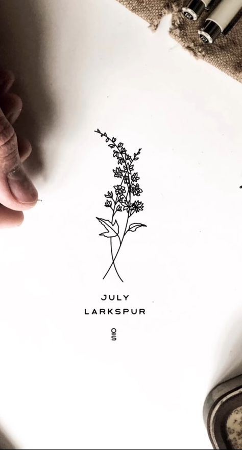 July Tattoos, July Tattoo Ideas, July Flower Tattoo, July Tattoo, Spinal Tattoo, July Birth Flower, Shoulder Blade Tattoo, Childrens Poems, Born In July