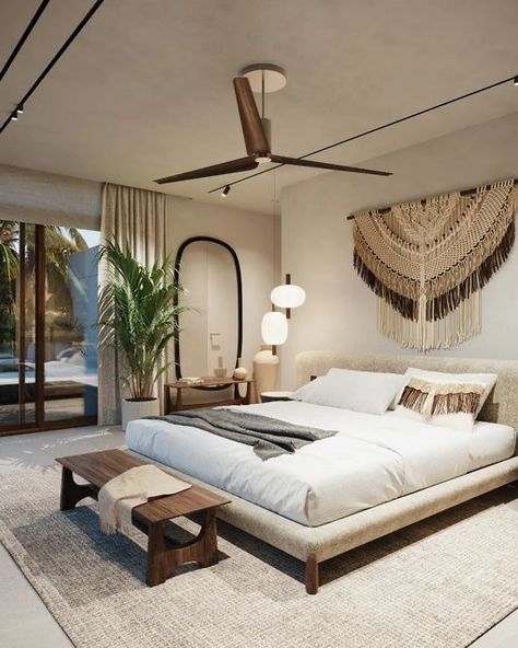 Bnb Decor, Bali Bedroom, Casa Cook Hotel, King Size Bed Designs, Mediterranean Bedroom, Double Bed Designs, Zen Bedroom, Bad Inspiration, Bed Design Modern