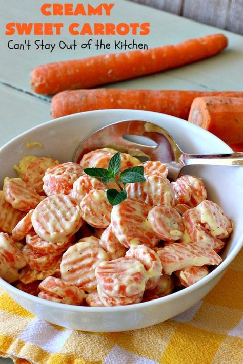 Creamed Carrots, Sweet Carrots, Quick Side Dishes, Sweet Carrot, Veg Dishes, Holiday Dinners, Holiday Breakfast, Glass Baking Dish, Free Living