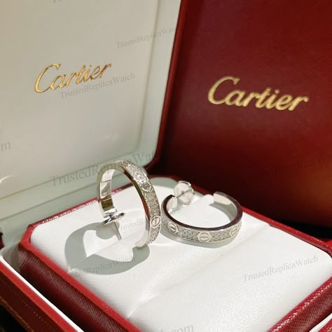 Cartier Love Earrings, Earrings Cartier, Luxury Cartier Earrings For Anniversary, Cartier Earrings Diamonds, Elegant Cartier Earrings For Gift, Cartier Love Ring Silver, Luxury Cartier Diamond Earrings, Luxury Cartier Earrings, Luxury Cartier Earrings Gift