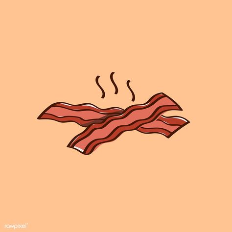 Hand drawn fried slice of bacons vector | free image by rawpixel.com Bacon Wallpaper, Bacon Illustration, Bacon Drawing, Bacon In Oven, Oven Bacon, Bacon Recipes For Dinner, Air Fryer Bacon, Bacon Grill, Bacon Wrapped Pork