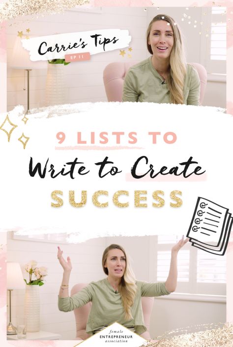 Nine Lists To Write To Create Success Lists To Write, Female Entrepreneur Association, Entrepreneur Books, Journaling Tips, Inspirational Songs, Inspirational Music, Entrepreneur Tips, Entrepreneur Inspiration, Success Tips