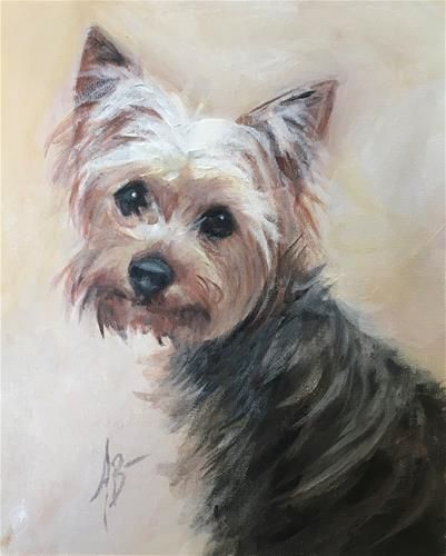 Yorkie Terrier Sketch, Dogs Portraits, Yorkie Pictures, Yorkie Painting, Animal Paintings Acrylic, Homescreen Idea, Dog Portraits Art, Paint Inspo, Yorkie Terrier