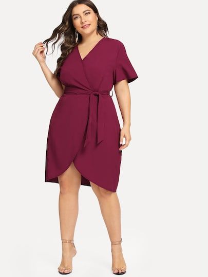 Product name: [good_name] at SHEIN, Category: Plus Size Dresses, Price: [good_price] Plus Size Wedding Dresses With Sleeves, Moda Curvy, Big Size Dress, Shein Dress, Dresses Plus Size, Shower Dresses, Modieuze Outfits, Curvy Dress, Plus Size Skirts