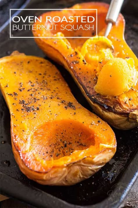 Oven Roasted Butternut Squash | thehealthyfoodie.com Parmesan Roasted Zucchini, Oven Roasted Butternut Squash, Butternut Squash Recipes Roasted, Baked Butternut Squash, Roast Zucchini, Butternut Squash Recipes, Butternut Squash Soup, Roasted Butternut Squash, Roasted Butternut