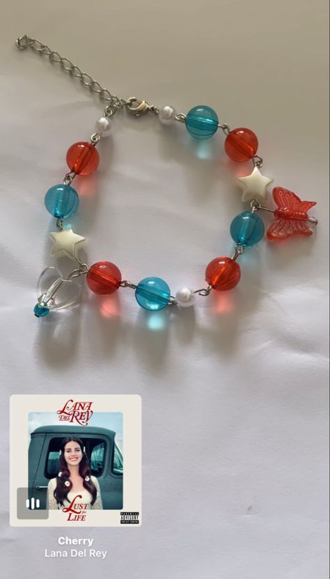 Lana Del Ray Bracelet, Red And Turquoise, Bracelet Inspiration, Turquoise Bead Bracelet, Lust For Life, Lana Del Ray, Turquoise Beads, For Life, Beaded Bracelet