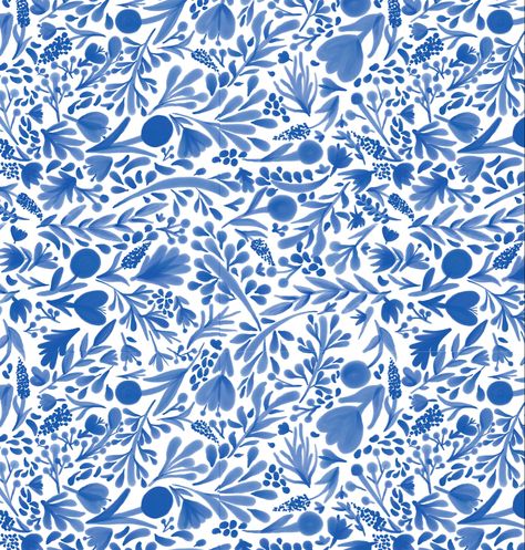 Blue Italian Aesthetic, Greece Pattern Design, Blue Flowers Pattern, Delft Blue Pattern, Blue China Patterns, Painted Mirrors, Blue Flowers Background, Italian Flowers, Painted Floral Pattern