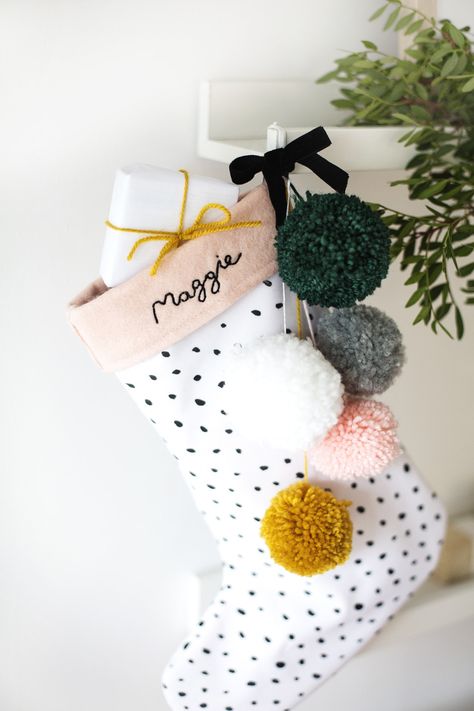 Christmas Stockings Diy, Pom Pom Crafts, Hanging Stockings, Christmas Inspo, Xmas Stockings, Boho Christmas, Noel Christmas, Christmas Love, Decoration Christmas