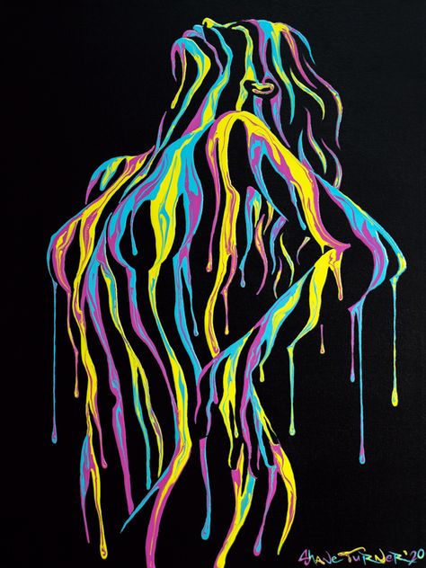 Urbane Kunst, Drip Art, Fat Flush, Neon Painting, Seni 3d, Drip Painting, Neon Art, Acrylic Painting On Canvas, Painting Art Projects