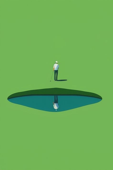 Golf Animation, Golf Painting Easy, Golf Poster Design, Golfing Illustration, Golf Design Graphic, Golf Collage, Golf Graphic Design, Eco Friendly Logo Design, Golf Illustration