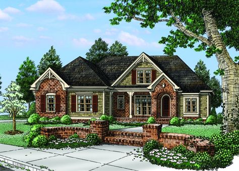 Floor Plan AFLFPW76568 - 2 Story Home Design with 4 BRs and 3 Baths Best Kitchen Layout, Cottage House Designs, Country Floor Plans, Cottage Floor Plans, Country Cottages, European House Plan, Building Plans House, Flex Room, Cottage House