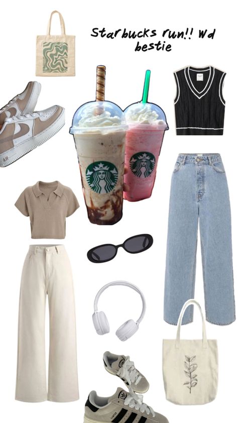 2 people Starbucks outfit you and your bestie’s outfit to go on a galentine cofee date Starbucks Outfit, 2 People, Go On