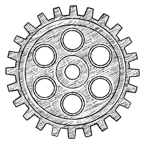 Premium Vector | Clock gear drawing Old machine gear sketch Gear Sketch, Gear Template, Gear Drawing, Clock Gears, Female Hands, Birthday Themes, Drawing People, Birthday Theme, Drawing Reference