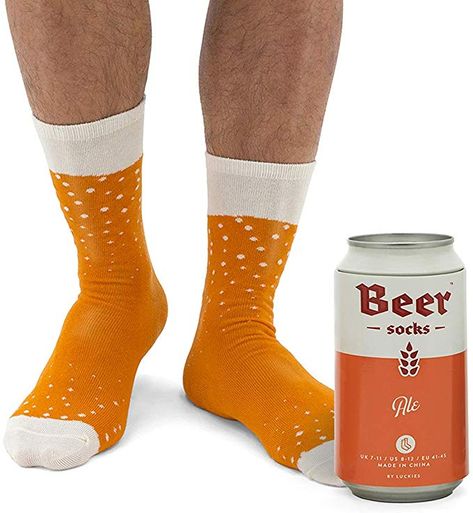 Novelty Beer Socks - Colourful Socks For Men, Made From Soft Cotton Nylon - Funny Socks For Men, Crazy Socks in Beer Can, Orange Ale ,(7-11 UK) 41-45 EU: Amazon.co.uk: Kitchen & Home Beer Earrings, Funny Socks For Men, Beer Socks, Mens Novelty Socks, Gifts For Beer Lovers, Funny Gifts For Dad, Fun Socks, Perfect Stocking Stuffers, Funny Socks