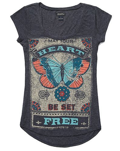 Women's Tees & Tanks and More | Lucky Brand Butterfly Vintage, Brand Style, Vintage Vibe, T-shirts & Tank Tops, Set Free, Women's T Shirts, Women's Shirts, Trendy Tops, Ready Made