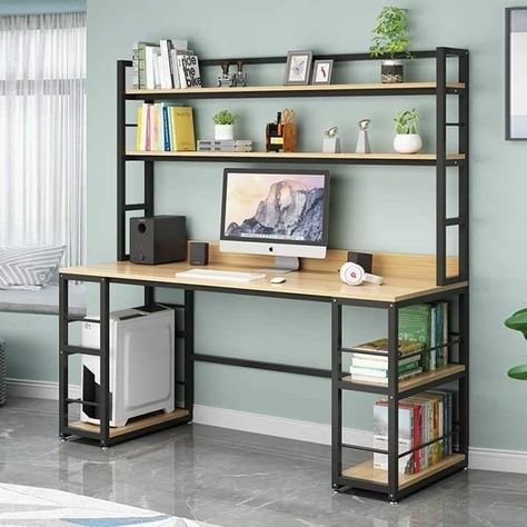 Work Station Ideas, Computer Table Ideas, Home Work Desk, Meja Industrial, Computer Table Design, Study Table Designs, Living Room And Office, Small Room Design Bedroom, Marble Board