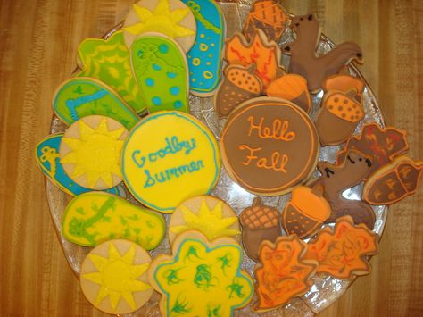 Goodbye Summer Hello Fall | Goodbye Summer/Hello Fall — Cookies! Summer Office Party, Goodbye Summer Hello Fall, Goodbye Summer, Asian Paints, Summer Office, Fall Cookies, Fall Party, Office Party, Hello Fall