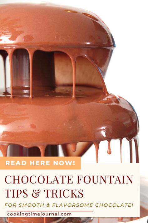 Chocolate Fountain Recipe Easy, Chocolate Fountain Recipe, Chocolate Fountain Ideas, Chocolate Fountain Wedding, Chocolate Fountain Bar, Chocolate Fountain Recipes, Fountain Wedding, Chocolate Fondue Fountain, Chocolate Sauce Recipes