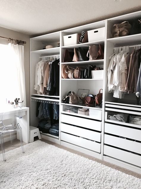 Weekend Recap 11 - Crystalin Marie Dressing Ikea, Walk In Closet Small, Small Walk In Closet, Walking Closet, Walk In Closet Design, Closet Layout, Wardrobe Room, Closet Remodel, Apartment Bedroom Decor