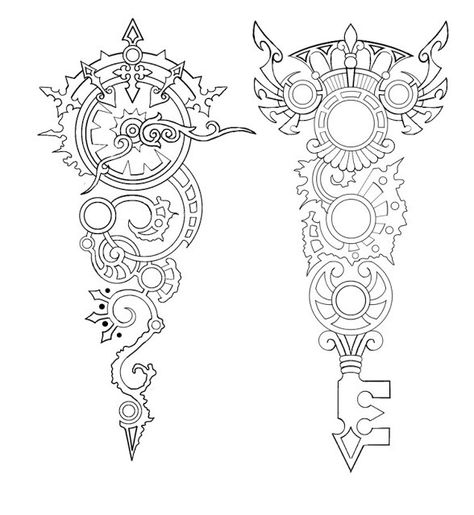 Steampunk English Background, Grandfather Clock Tattoo, Steampunk Tattoo Design, Steampunk Coloring, Tattoo Son, Steampunk Tattoo, Key Tattoos, Key Tattoo, Clock Tattoo Design