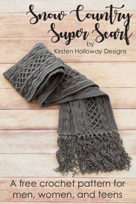 Prayer Scarf, Scarf Crocheted, Scarf Free Pattern, Crochet Mens Scarf, Crocheted Scarves, Crochet Cowls, Super Scarf, Crochet Scarfs, Scarf For Men