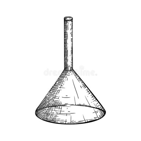 Beaker Drawing, Laboratory Drawing, Flask Drawing, Laboratory Apparatus, Beaker Glass, Laboratory Equipment, Funnel, Drawing Sketches, Flask