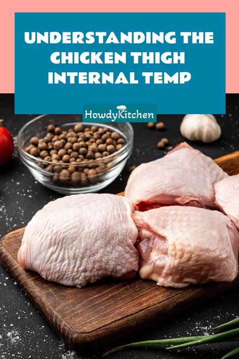 The appropriate internal temperature for cooked chicken thighs is 165°F (74°C). This temperature is crucial in ensuring the elimination of harmful bacteria. To accurately measure the internal temperature, it is necessary to use a reliable meat thermometer. Cooked Chicken Temperature, Steak Temperature, Undercooked Chicken, Cooking Chicken Thighs, Bone In Chicken Thighs, Grilled Chicken Thighs, Meat Thermometer, Sous Vide Cooking, Cooked Chicken