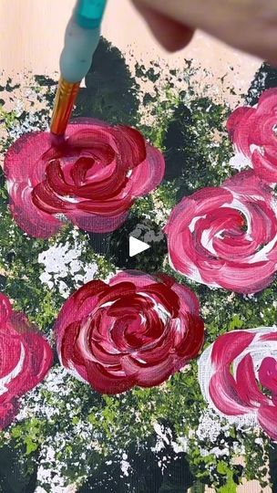 Paint Beginner, Rose Painting Acrylic, Acrylic Painting For Kids, Easy Paintings For Beginners, Painting Flowers Tutorial, How To Make Rose, Learn Watercolor Painting, Paint Easy, Clock Painting