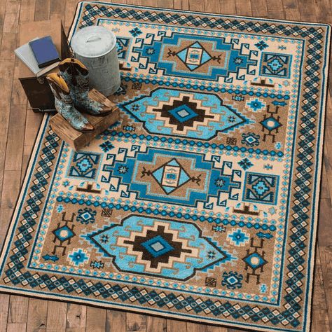 Indigo Rug Collection Indigo Rug, Native American Rug, Southwest Rugs, Ski Lodge Decor, Black Forest Decor, Rug Patterns, Turquoise Rug, Southwestern Rug, Rustic Bedding