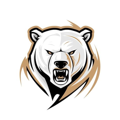 Angry bear head logo | Premium Vector #Freepik #vector #bear-head #bear-logo #grizzly #grizzly-bear Logo Animal Design, Bear Drawing Tattoo, Bear Graphic Design, Anime Graphics, Bear Logo Design, Vector Animals, Bear Tracks, Gorilla Tattoo, Angry Bear