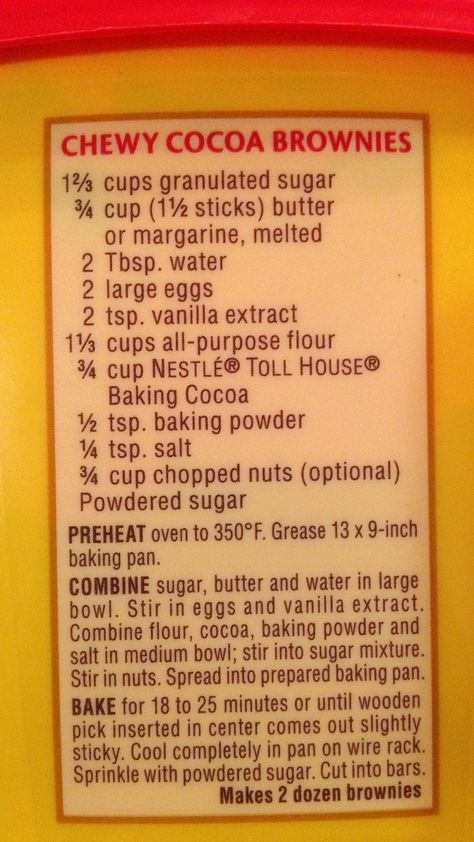 Nestle Toll House Chewy Cocoa Brownies - My friend Kim substituted almond extract for the vanilla extract and they were amazing!! Hershey Recipes, Cocoa Powder Recipes, Cocoa Brownies, Best Brownie Recipe, Brownies Recipe Homemade, Nestle Toll House, Chewy Brownies, Toll House, Almond Extract