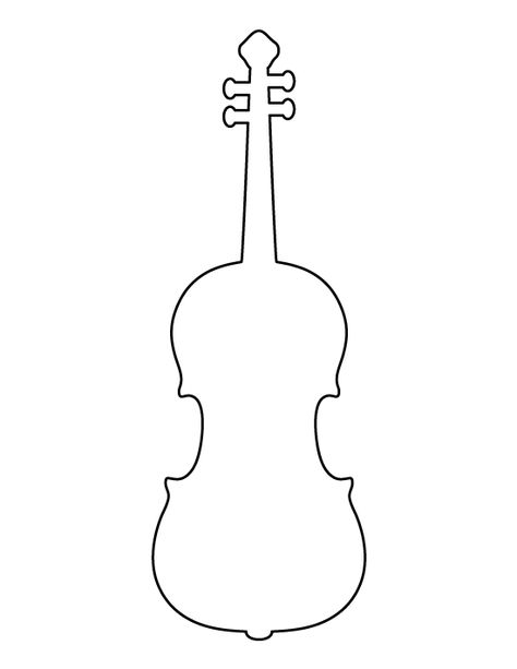 Violin pattern. Use the printable outline for crafts, creating stencils, scrapbooking, and more. Free PDF template to download and print at http://patternuniverse.com/download/violin-pattern/ Violin Template, Printable Outline, Violin Art, Learn Violin, Applique Patterns, Scroll Saw, Craft Patterns, String Art, Felt Crafts