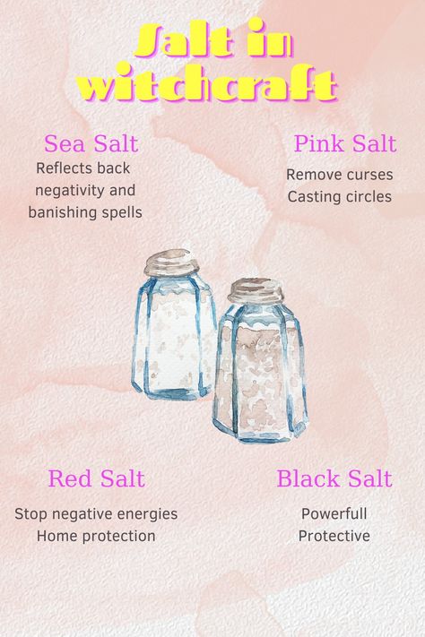 Salt in Witchcraft Different Salts Witchcraft, Sea Salt Witchcraft, Sugar In Witchcraft, Green Salt Witchcraft, Witchcraft Salt, Salt In Witchcraft, Salt Meaning, Salt Magick, Salt Witchcraft