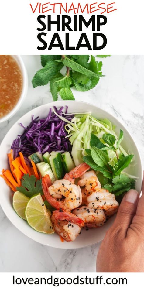 Lunch Recipes With Cabbage, Salad With Carrots And Cucumber, Shrimp Salad Asian, Keto Vietnamese Salad, Vietnamese Shrimp Salad, Shrimp Cabbage Salad, Vietnamese Cucumber Salad, Vietnamese Salad Dressing, Vietnamese Salad Recipes