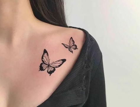 🔎1095193525 | METZ - Butterfly Waterproof Temporary Tattoo Aim for 90s vibes with this bold, black-and-white butterfly temporary tattoo, which begs to be artfully placed over shoulder blades, near collarbone or over hip bone for a girly punk finish #YesStyle #YesStyleInfluencers #tattoo #aestheticoutfit #butterfly White Butterfly Tattoo, Design Tatuaje, Long Lasting Temporary Tattoos, Bone Tattoo, Butterfly Tattoos For Women, Bone Tattoos, Muster Tattoos, Chest Tattoos For Women, Парные Тату